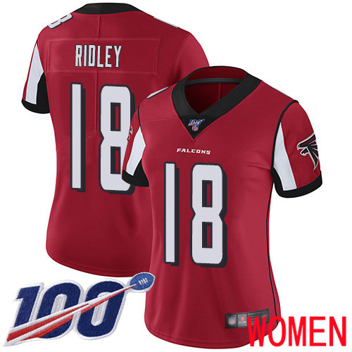 Atlanta Falcons Limited Red Women Calvin Ridley Home Jersey NFL Football 18 100th Season Vapor Untouchable